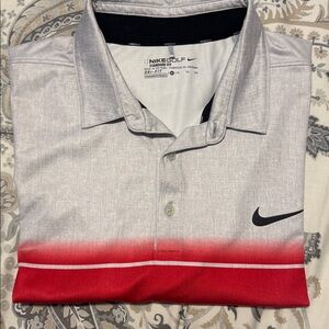 Nike Dri-FIT Polo in Gray and Red